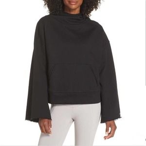 Alo Yoga Black Low Key Wide Arm Hoodie Sweatshirt